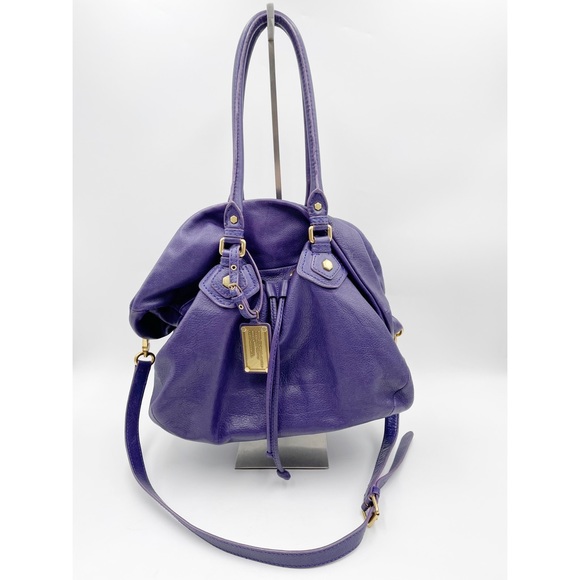 Marc by Marc Jacobs Purple Leather Classic Q Drawstring Hobo